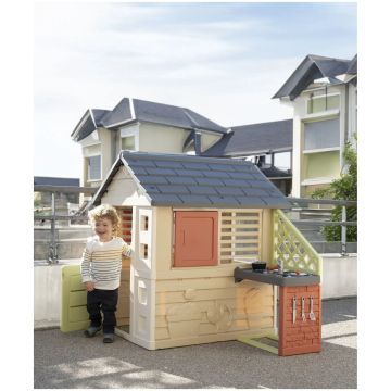 Smoby Life: Casita de juegos Nature con cocina y accesorios - .imagen