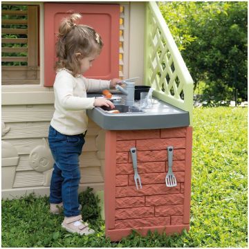 Smoby Life: Casita de juegos Nature con cocina y accesorios - .imagen