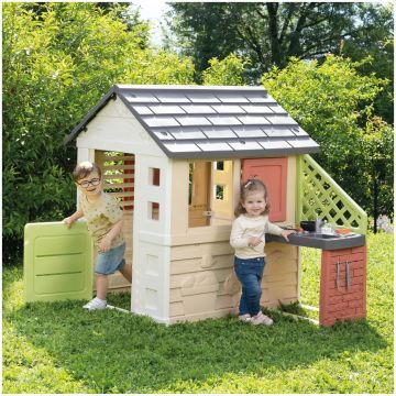 Smoby Life: Casita de juegos Nature con cocina y accesorios - .imagen