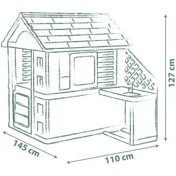 Smoby Life: Casita de juegos Nature con cocina y accesorios - .imagen
