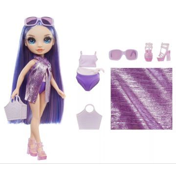 Rainbow High: Moda Beira-mar - Boneca de Moda Praia Vestível - Violet - .Imagem