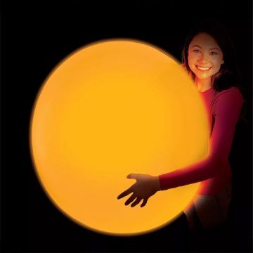 Wubble Glowzilla Fantastisk boblebold med LED-lys – 75 cm, neonorange - .billede