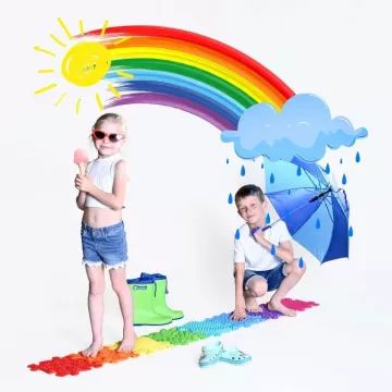 Muffik: Set de covoare ortopedice senzoriale - Curcubeu, 8 piese - .foto