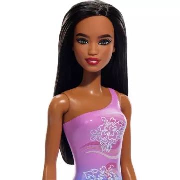 Barbie: Barna bőrű baba rózsaszín fürdőruhában - . kép