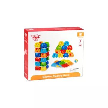 Tooky Toy: Elefánttorony ügyességi játék CSOMAGOLÁSSÉRÜLT - . kép