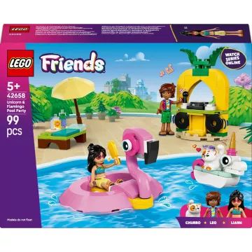 LEGO® Friends Medencés buli flamingóval és egyszarvúval 42658 - . kép