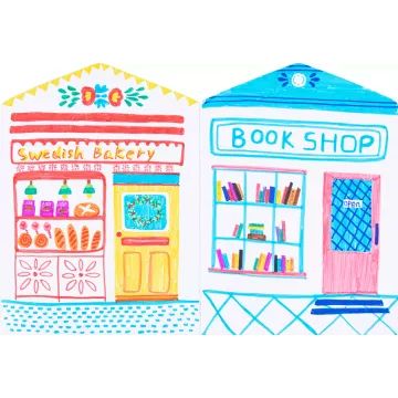 Creatief schetsboek - Stadsstraat - .afbeelding