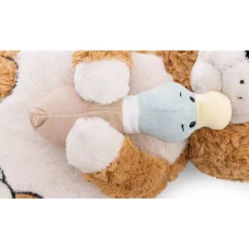Nici: Cachorrinho de pelúcia marrom e pato - 40 x 20 cm - .Imagem