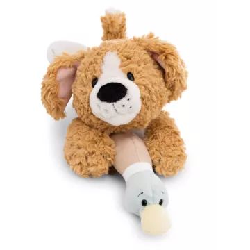 Nici: Plīša suns un pīle, brūna, guļoša - 30 cm - .attēls