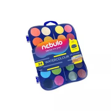 Nebulo: Set di acquerelli con pennello - 30 mm, 24 colori - .immagine