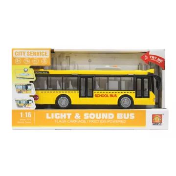 Speelgoedbus met licht- en geluidseffecten - geel - .afbeelding
