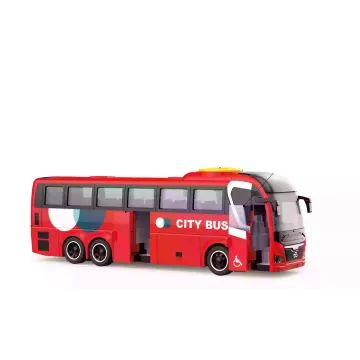 Ônibus de brinquedo com luzes e sons, 1:16 - vermelho - .Imagem
