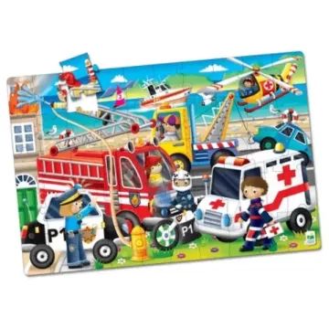 Die Lernreise: Jumbo-Puzzle - Rettungsfahrzeuge, 50 Teile - . bild aus