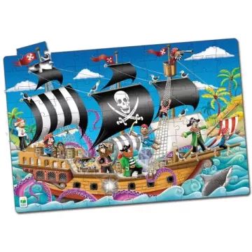 The Learning Journey: Quebra-cabeça de navio pirata que brilha no escuro - .Imagem
