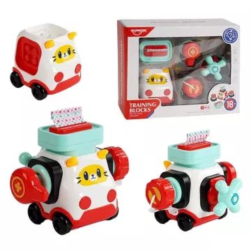 Mały samochodzik z klockami manipulacyjnymi do zabawy - .zdjęcie 