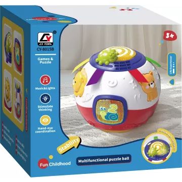 Hudobná, otáčajúca sa detská lopta – 18 cm - .Obrázok