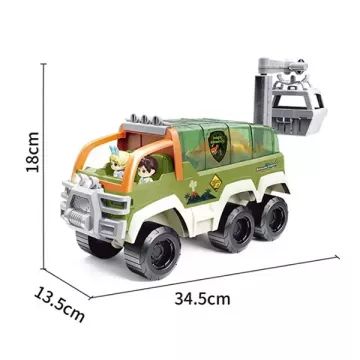 Conjunto de brinquedos de dinossauro com carrinho - 35 cm - .Imagem