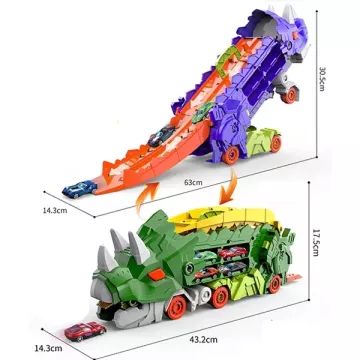 Igrački set s dinosaurima za izbacivanje malih automobila - .slika