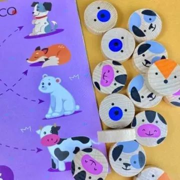Logisch Sudoku-spel van hout - 16-delig, met dieren - .afbeelding