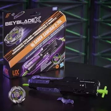 Beyblade X Victory Grip Deluxe launcher en Saber Samurai tol. - .afbeelding