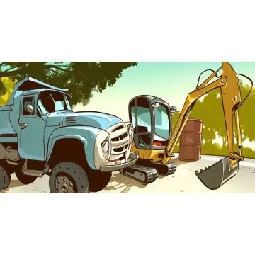 Valse Bobcat en Graafmachine Mark diafilm - .afbeelding