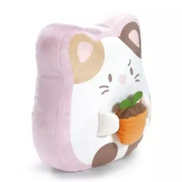 Nici MyMochi: Engelenzachte knuffelkat met potplant - 35 x 33 - .afbeelding