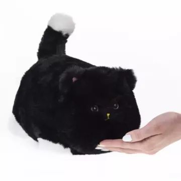 Zwarte interactieve pluche kat - .afbeelding