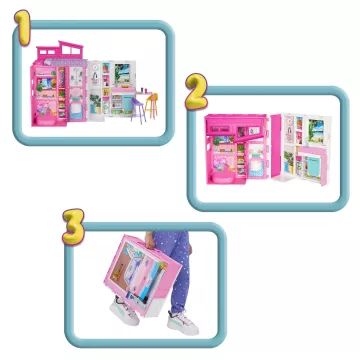 Barbie : Maison de poupée pliable avec poupée - .image