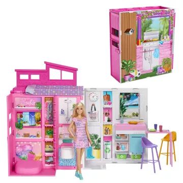Barbie: Klappbares Puppenhaus mit Puppe - . bild aus