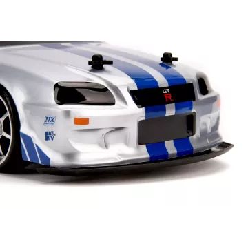 Jada Toys: Velozes e Furiosos RC Nissan Skyline GTR 1 carro de controle remoto, 1:10 - .Imagem