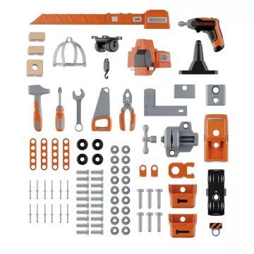 Smoby: Black and Decker montāžas galds ar celtni - .attēls
