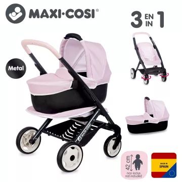 Smoby: Carrinho Maxi-Cosi 3 em 1 - rosa pastel. - .Imagem