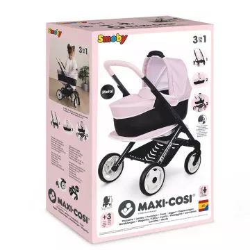 Smoby: 3-vienā Maxi-Cosi leļļu rati - pasteļrozā - .attēls