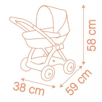 Baby Nurse: Wózek dla lalek leżący - różowy - .zdjęcie 