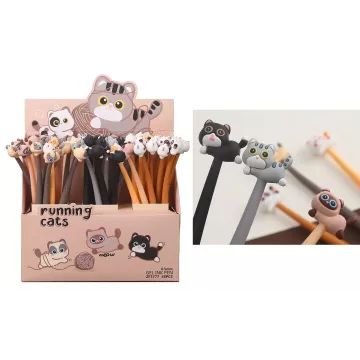 Bolígrafos de gel con gatos - varios tipos