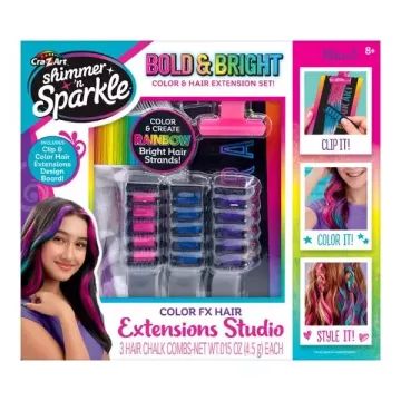 Shimmer’n Sparkle: Farvestrålende Hårforlængersæt - .billede