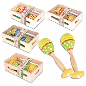 Bontempi: Maraca de madeira - 18 cm, vários modelos - .Imagem