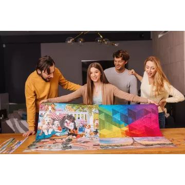 Trefl Prime: 1000 puzzle-Színrobbanás-Kockák-CSOMAGOLÁSSÉRÜLT - . kép