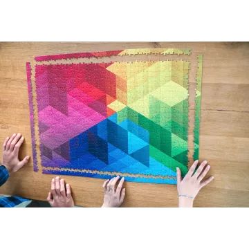 Trefl Prime: 1000 puzzle-Színrobbanás-Kockák-CSOMAGOLÁSSÉRÜLT - . kép