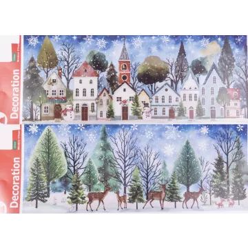 Pegatina de ventana con diseño de invierno - 53 x 20 cm, varios tipos