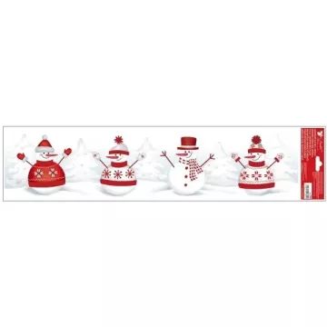 Adesivo de janela brilhante com motivo de boneco de neve - 64 x 15 cm, variados - .Imagem