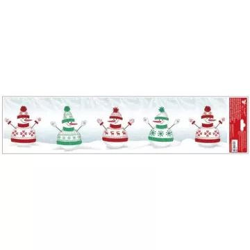 Pegatina para ventana con diseño de muñeco de nieve brillante - 64 x 15 cm, variedad de modelos - .imagen