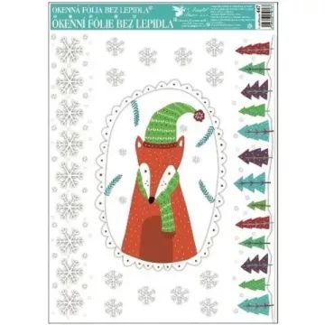 Winterdierenpatroon glanzende raamsticker - 38 x 30 cm, verschillende soorten - .afbeelding