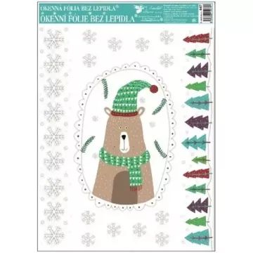 Winterdierenpatroon glanzende raamsticker - 38 x 30 cm, verschillende soorten - .afbeelding