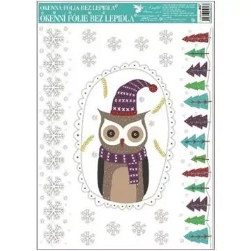 Pegatina de ventana brillante con animales invernales - 38 x 30 cm, varios diseños. - .imagen