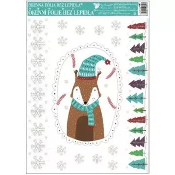 Winterdierenpatroon glanzende raamsticker - 38 x 30 cm, verschillende soorten - .afbeelding