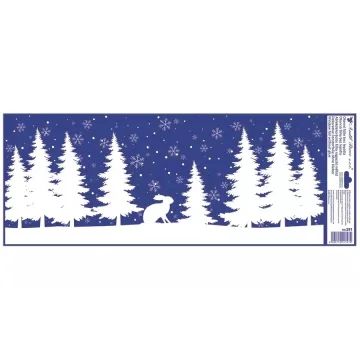 Winterlandschaft glänzender Fenstersticker - 60 x 23 cm, verschiedene Designs - . bild aus