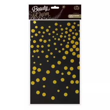 Beauty & Charm: Sort-guld prikket dug - .billede