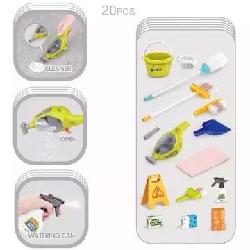 Takarító kocsi játékszett – piros, 20 db-os - CSOMAGOLÁSSÉRÜLT - . kép