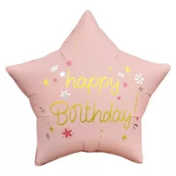 Csillag alakú szülinapi fólia lufi - 44 cm, többféle - . kép